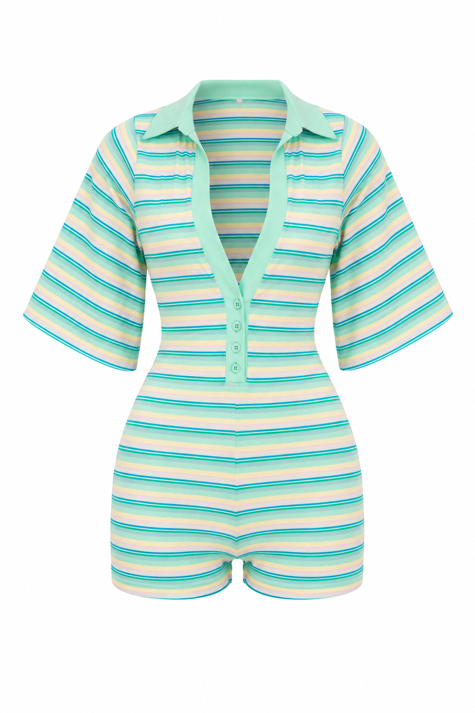 Mint Stripe Romper